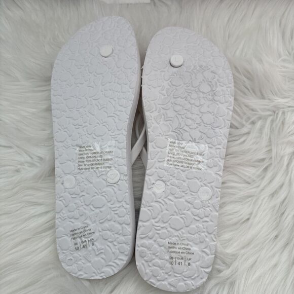 ROXY Women's Sandal Flip Flops SZ 10 -41 EUR White Pink Stripes Multicolor - Picture 3 of 10